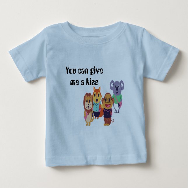 T-shirt Pour Bébé donne-moi un baiser (Devant)