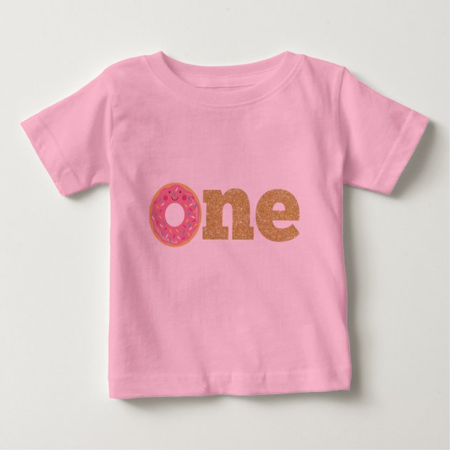 T-shirt Pour Bébé Donut 1er Anniversaire (Devant)