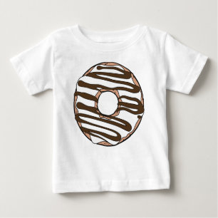 T-shirt Pour Bébé Donut blanc, noisette, Chocolat, Glace, Froid