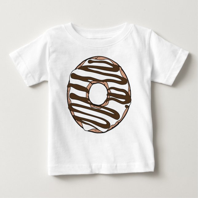 T-shirt Pour Bébé Donut blanc, noisette, Chocolat, Glace, Froid (Devant)