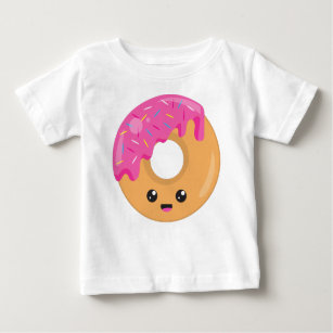 T-shirt Pour Bébé Donut Kawaii, beigne rose, noix de muscade, arrose