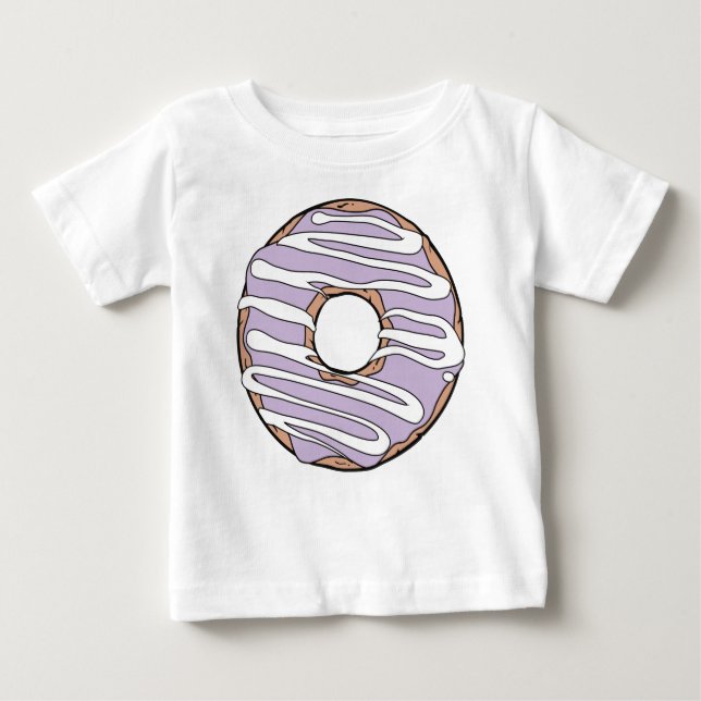 T-shirt Pour Bébé Donut pourpre, noix de muscade, glaçage, givrage,  (Devant)
