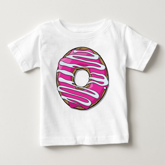 T-shirt Pour Bébé Donut rose, noix de muscade, glaçage, givrage, laq (Devant)
