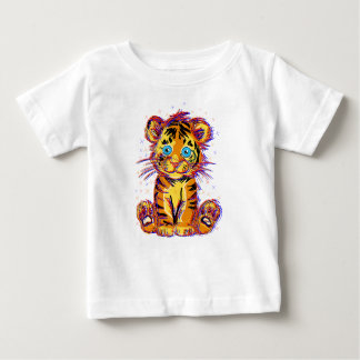 T-shirt Pour Bébé Doodle de tigre bebé: La dulzura salvaje y los ojo