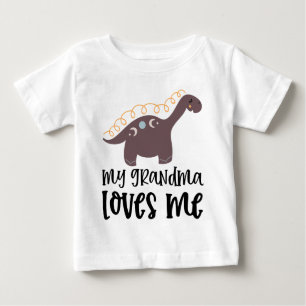 T-shirt Pour Bébé Doodle Dino 🦖 Ma grand-mère m'aime