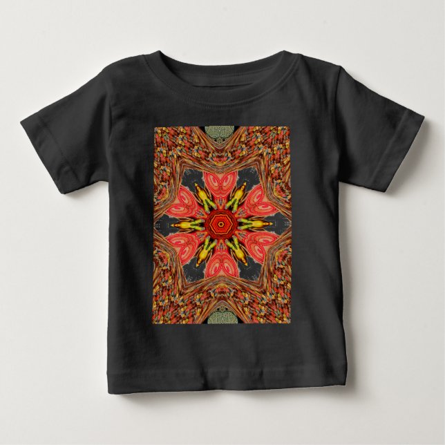 T-shirt Pour Bébé Doodle Floral Art Imprimer (Devant)