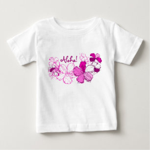 T-shirt Pour Bébé Doodle Hibiscus Hawaiian Aloha