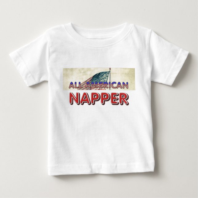 T-shirt Pour Bébé Dormeuse Tout Américaine (Devant)