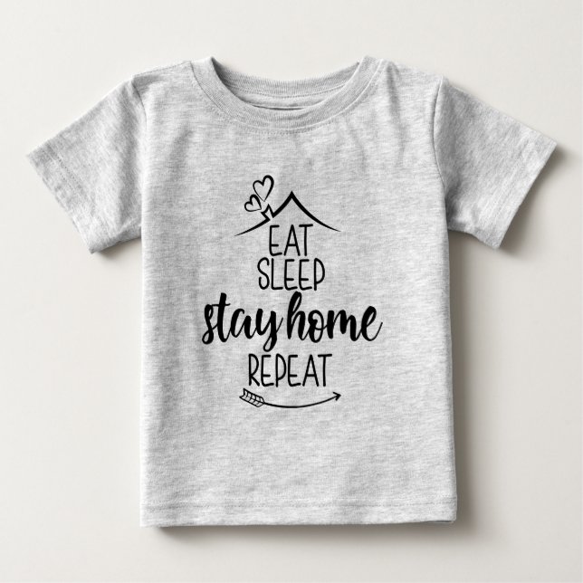 T-shirt Pour Bébé Dormir à la maison Répéter (Devant)