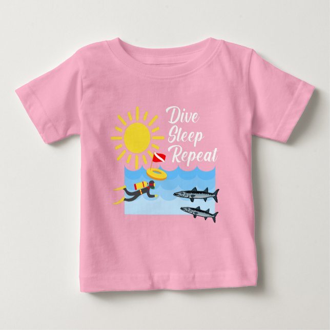 T-shirt Pour Bébé Dormir de plongée Conception répétée - Bébé Jersey (Devant)