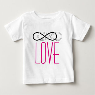 T-shirt Pour Bébé Double infini de symbole - noir et blanc + amour