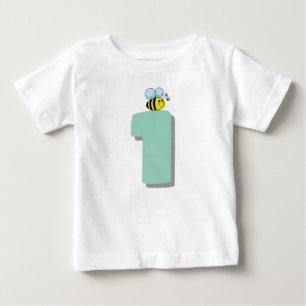 T-shirt Pour Bébé Douce Abeille Un 1er Anniversaire Mignonne Bourdon