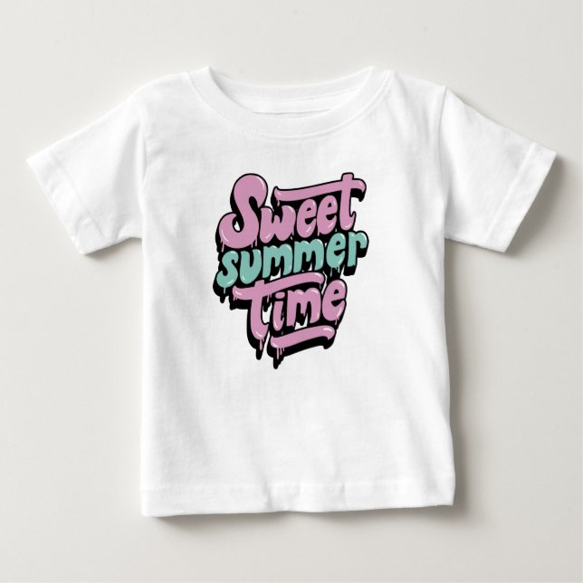 T-shirt Pour Bébé Douce Arrière-Saison d'Été (Devant)