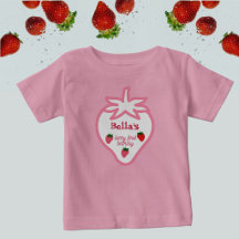 Douce Fille Première Anniversaire Fraise Rose