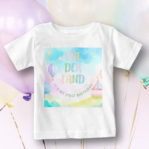 T-shirt Pour Bébé Douce onederland aquarelle pastel 1er Anniversaire