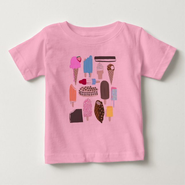 T-shirt Pour Bébé Douceurs glaces chemise en crème glacée (Devant)