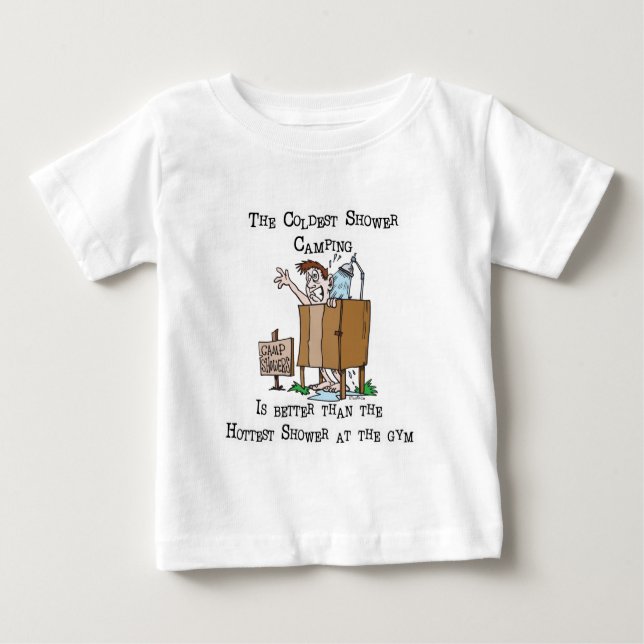 T-shirt Pour Bébé Douche du camp (Devant)