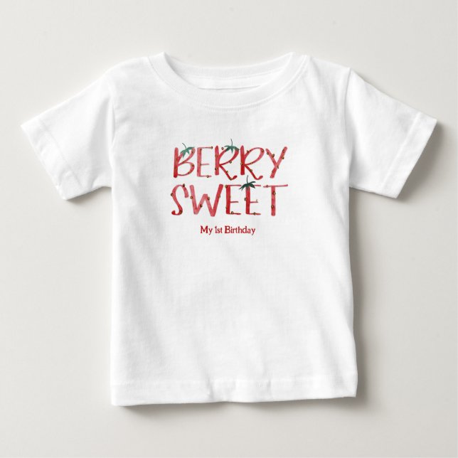 T-shirt Pour Bébé Doux de Baie Mon 1er Anniversaire (Devant)