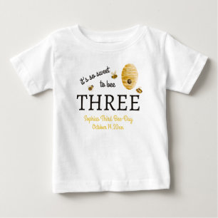 T-shirt Pour Bébé Doux Pour Être Trois Troisième Anniversaire Abeill