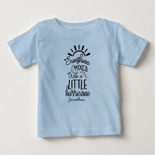 T-shirt Pour Bébé Doux soleil sur mesure mélangé avec un petit ourag