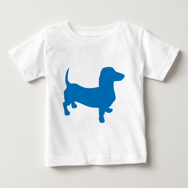 T-shirt Pour Bébé Doxie Bleue, Dachshund (Devant)