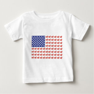 T-shirt Pour Bébé Doxie Patriotique - Dachshund Drapeau Américain