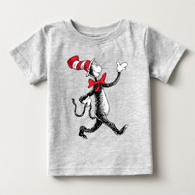 T-shirt Pour Bébé Dr Seuss | Chat dans la marche des chats Casquette (Devant)
