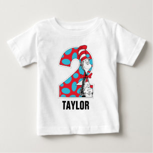 T-shirt Pour Bébé Dr Seuss   Chat dans le Casquette 2e anniversaire