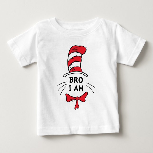 T-shirt Pour Bébé Dr Seuss | Chat dans le Casquette - Frère (Devant)