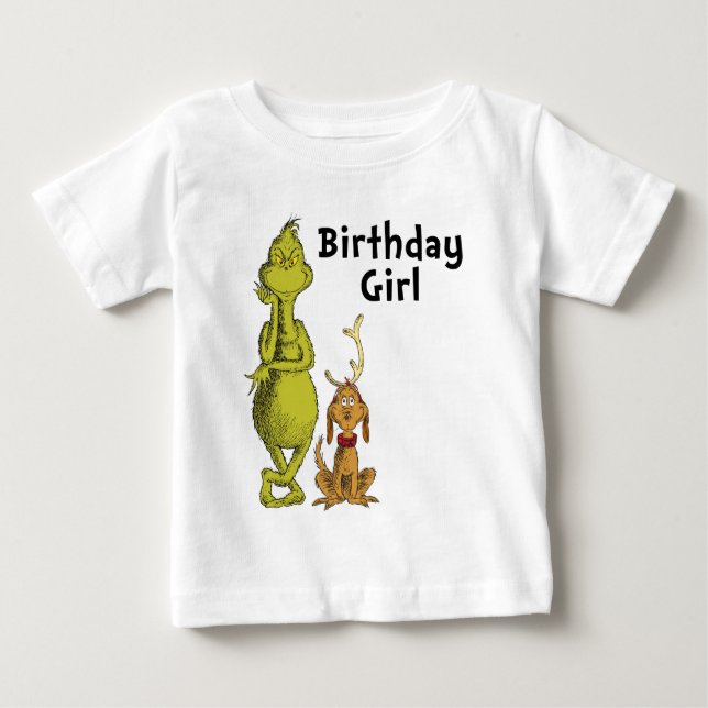 T-shirt Pour Bébé Dr. Seuss | Grinch Fille Anniversaire Hiver (Devant)