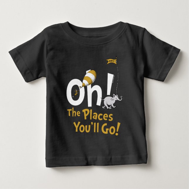 T-shirt Pour Bébé Dr Seuss | Oh, les endroits où vous irez ! Retro (Devant)