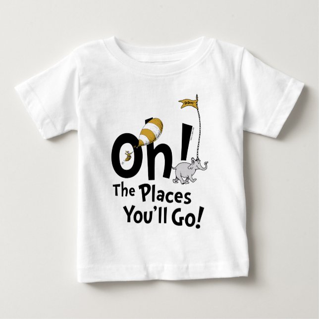 T-shirt Pour Bébé Dr Seuss | Oh, les endroits où vous irez ! Retro (Devant)
