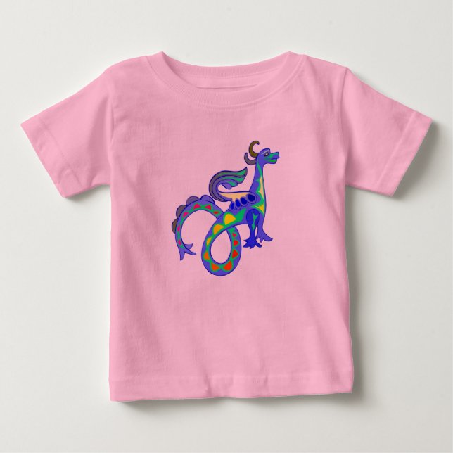 T-shirt Pour Bébé Dragon arc-en-ciel (Devant)