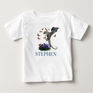 T-shirt Pour Bébé Dragon Bébé Avec Papillons Personnalisé