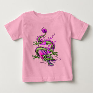T-shirt Pour Bébé Dragon Chinois Cornu Mythe Création de Déluge