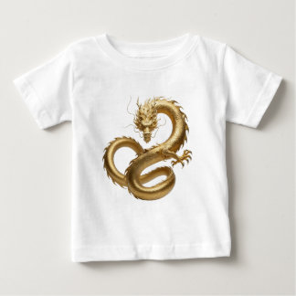 T-shirt Pour Bébé Dragon Chinois Doré Art | Créature Fantastique Myt