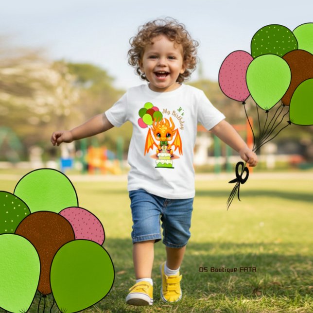T-shirt Pour Bébé Dragon d'anniversaire (Créateur téléchargé)