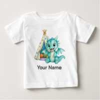 Dragon de bébé aqua personnalisé jouant avec la te