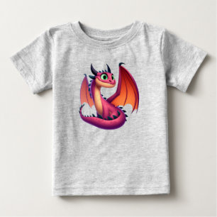 T-shirt Pour Bébé Dragon de dessin animé mignon violet/rouge