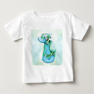 T-shirt Pour Bébé Dragon d'eau décousu