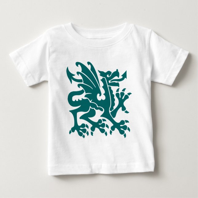 T-shirt Pour Bébé Dragon héraldique 01 - Moss Green (Devant)