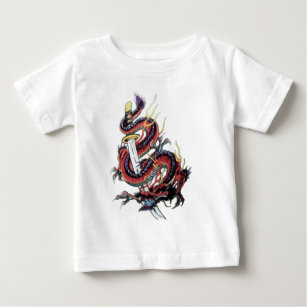 T-shirt Pour Bébé Dragon japonais Katana de Sui Riu