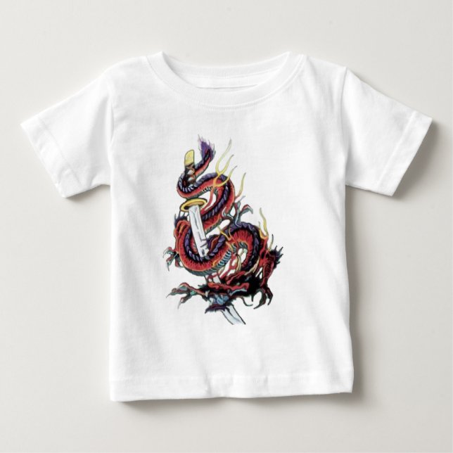 T-shirt Pour Bébé Dragon japonais Katana de Sui Riu (Devant)
