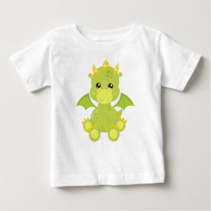 T-shirt Pour Bébé Dragon mignon, Dragon vert, Petit Dragon, Magie