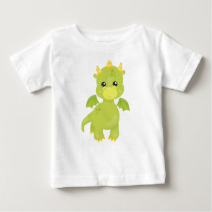 T-shirt Pour Bébé Dragon mignon, Petit Dragon, Dragon Vert, Magie