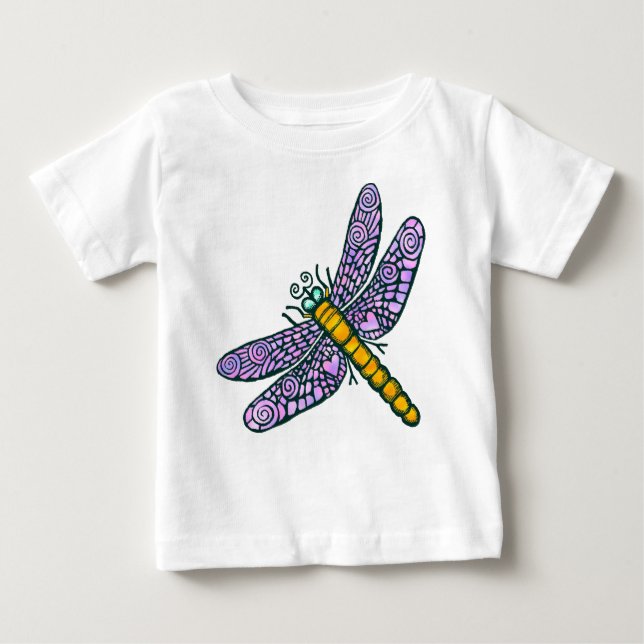 T-shirt Pour Bébé Dragonfly - Customisé (Devant)