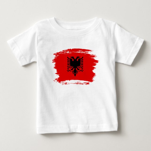 T-shirt Pour Bébé Drapeau albanais (Devant)
