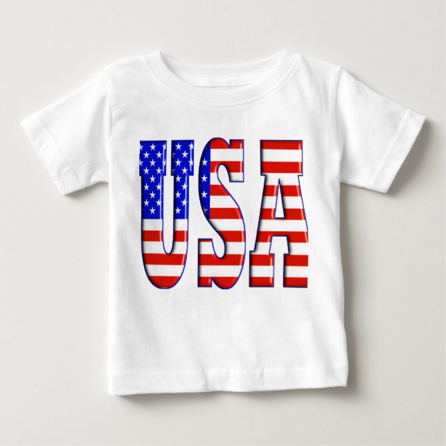 T-SHIRT POUR BÉBÉ DRAPEAU AMÉRICAIN (Devant)