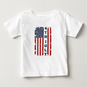 T-shirt Pour Bébé Drapeau américain 4 juillet et déchiré