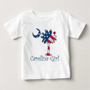 T-shirt Pour Bébé Drapeau américain Carolina Girl